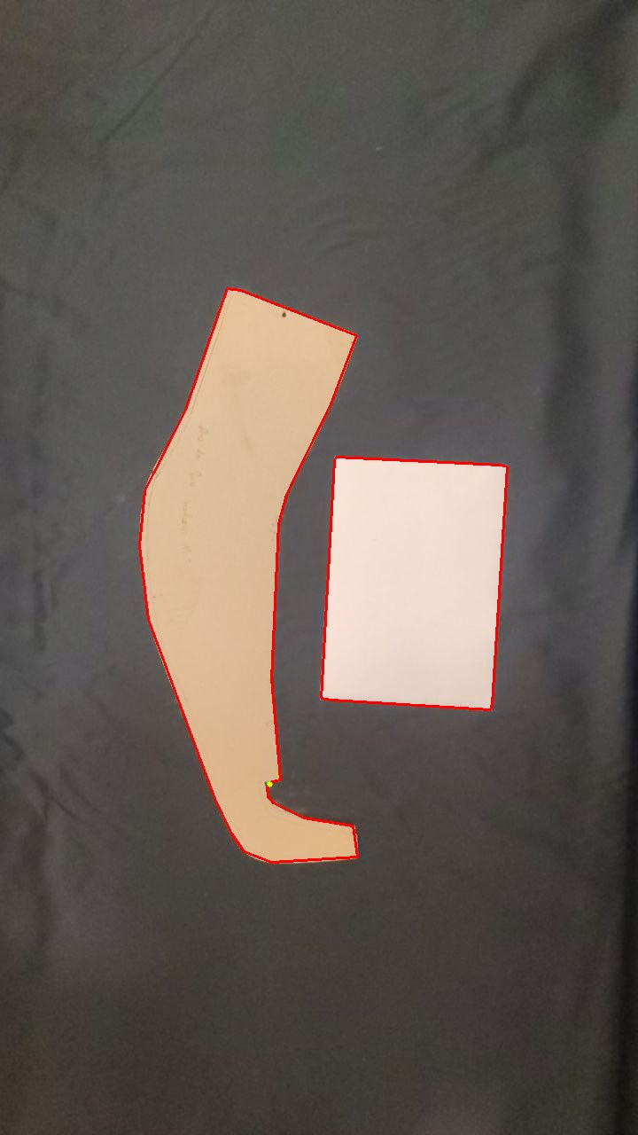 The same photograph with the traced outline drawn over the pattern